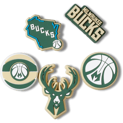 Women / Men Crocs - NBA Milwaukee Bucks 5 Pack Jibbitz™ charms