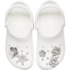 Women / Men Crocs - Monochrome Slvr Flwrs 5 Pack Jibbitz™ charms