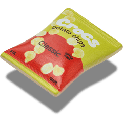 Women / Men Crocs - Yellow Red Chip Bag Jibbitz™ charms