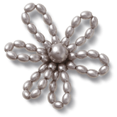 Women / Men Crocs - Grey Pearl Beaded Daisy Jibbitz™ charms