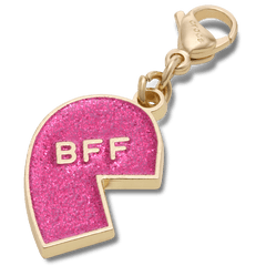 Women / Men / Kids Crocs - Pink Glitter BFF Charm Left Jibbitz Shoe Charm