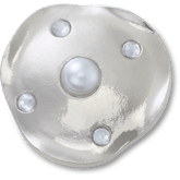 Women / Men Crocs - Silver and Pearl Disc Jibbitz™ charms