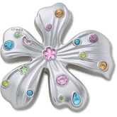 Women / Men Crocs - Silver Meta Gem Flower Jibbitz™ charms