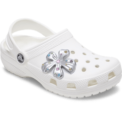 Women / Men Crocs - Silver Meta Gem Flower Jibbitz™ charms