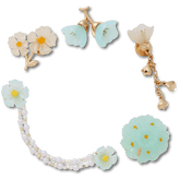 Women / Men Crocs - Blue Dainty Floral 5 Pack Jibbitz™ charms