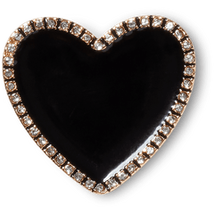 Women / Men Crocs - Black Heart with Gold Outline Jibbitz™ charms