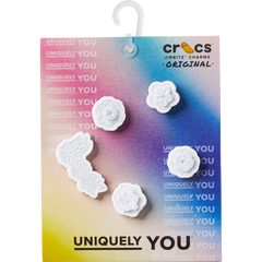 Women / Men Crocs - White Elegant Floral 5 Pack Jibbitz™ charms