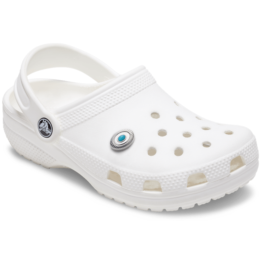 Women / Men Crocs - Silver Turquoise Emblem Jibbitz™ charms
