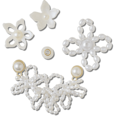 Women / Men Crocs - White Pearl Beaded 5 Pack Jibbitz™ charms