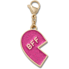 Women / Men / Kids Crocs - Pink Glitter BFF Charm Left Jibbitz Shoe Charm