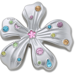 Women / Men Crocs - Silver Meta Gem Flower Jibbitz™ charms