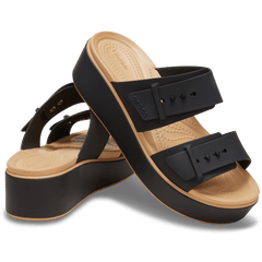 Women Crocs - Brooklyn Buckle Matte Wrap Low Wedge