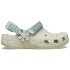 Kids Crocs - Kids’ Classic Denim Flower Adjustable Backstrap Clog