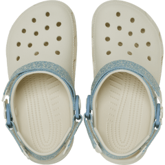 Kids Crocs - Kids’ Classic Denim Flower Adjustable Backstrap Clog