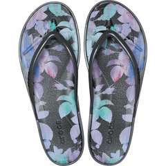 Women Crocs - Miami Round Toe Dark Floral Flip